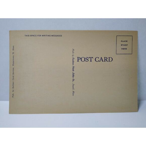 Greetings From Augusta Maine Big Large Letter Rainbow Postcard Linen E-8649 - Picture 3 of 3